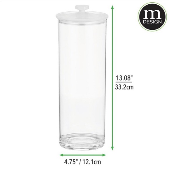 mDesign acrylic airtight apothecary storage organizer canister jars set of 4 - Picture 3 of 9